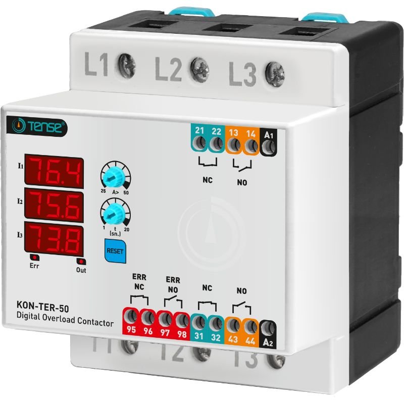 Digital Contactor and Overload Relay with 3x3 Digit LED Display KON-TER-50
