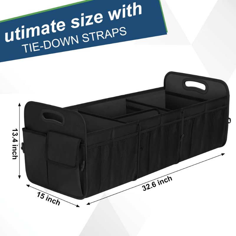 Car Trunk Organizer Box, Car Storage Organizer with Large Capacity Waterproof Collapsible Trunk Organizer for Car Suv/Jeep/Sedan