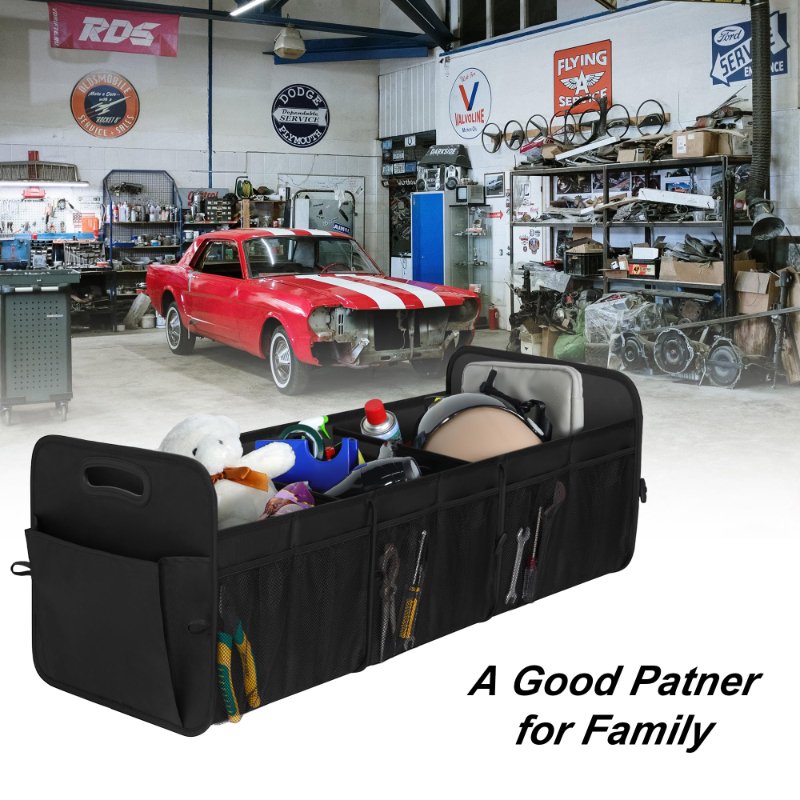 Car Trunk Organizer Box, Car Storage Organizer with Large Capacity Waterproof Collapsible Trunk Organizer for Car Suv/Jeep/Sedan