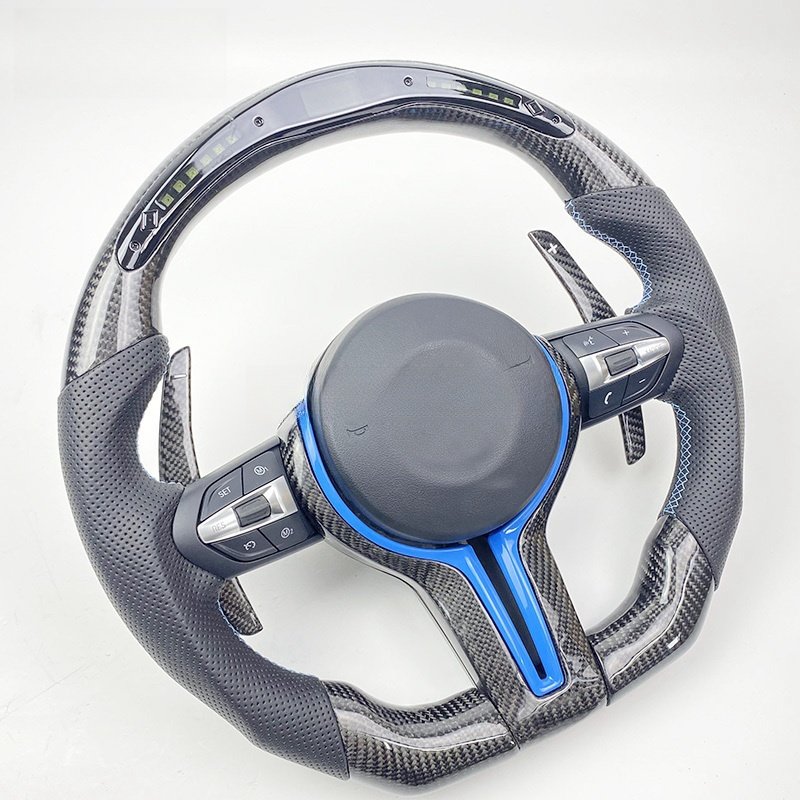 Steering wheel Assembly Sports Steering Wheel Blue Carbon fiber steering wheel factory wholesale carbon fiber