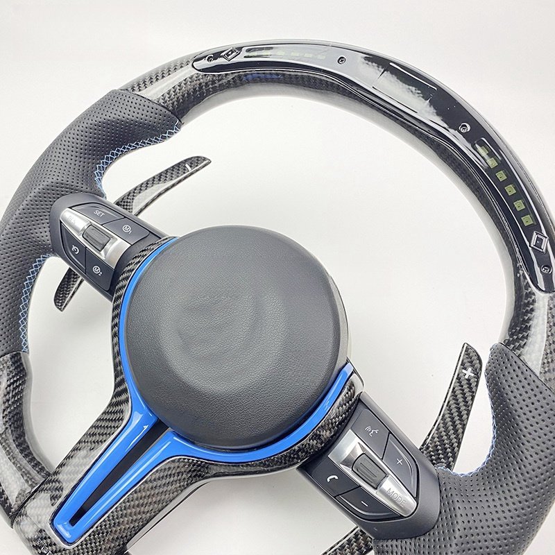 Steering wheel Assembly Sports Steering Wheel Blue Carbon fiber steering wheel factory wholesale carbon fiber