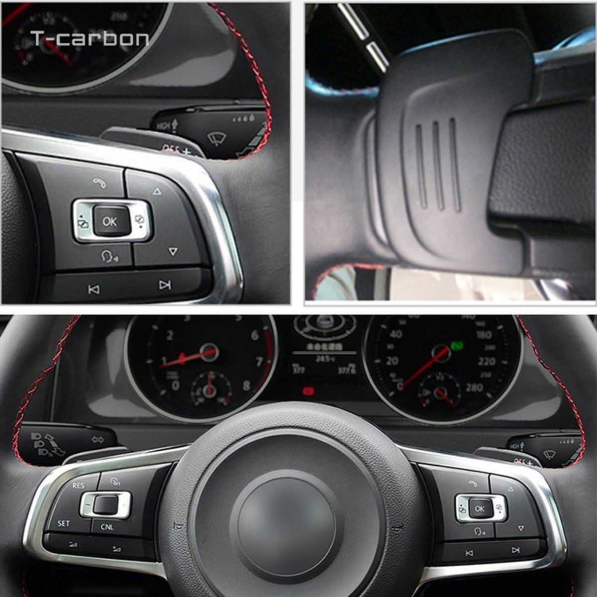 T-carbon Car Steering Wheel Shifter Paddles For Volkswagen Golf 7 Scirocco Sagitar GLI Carbon Fiber Shifting Paddle Shift
