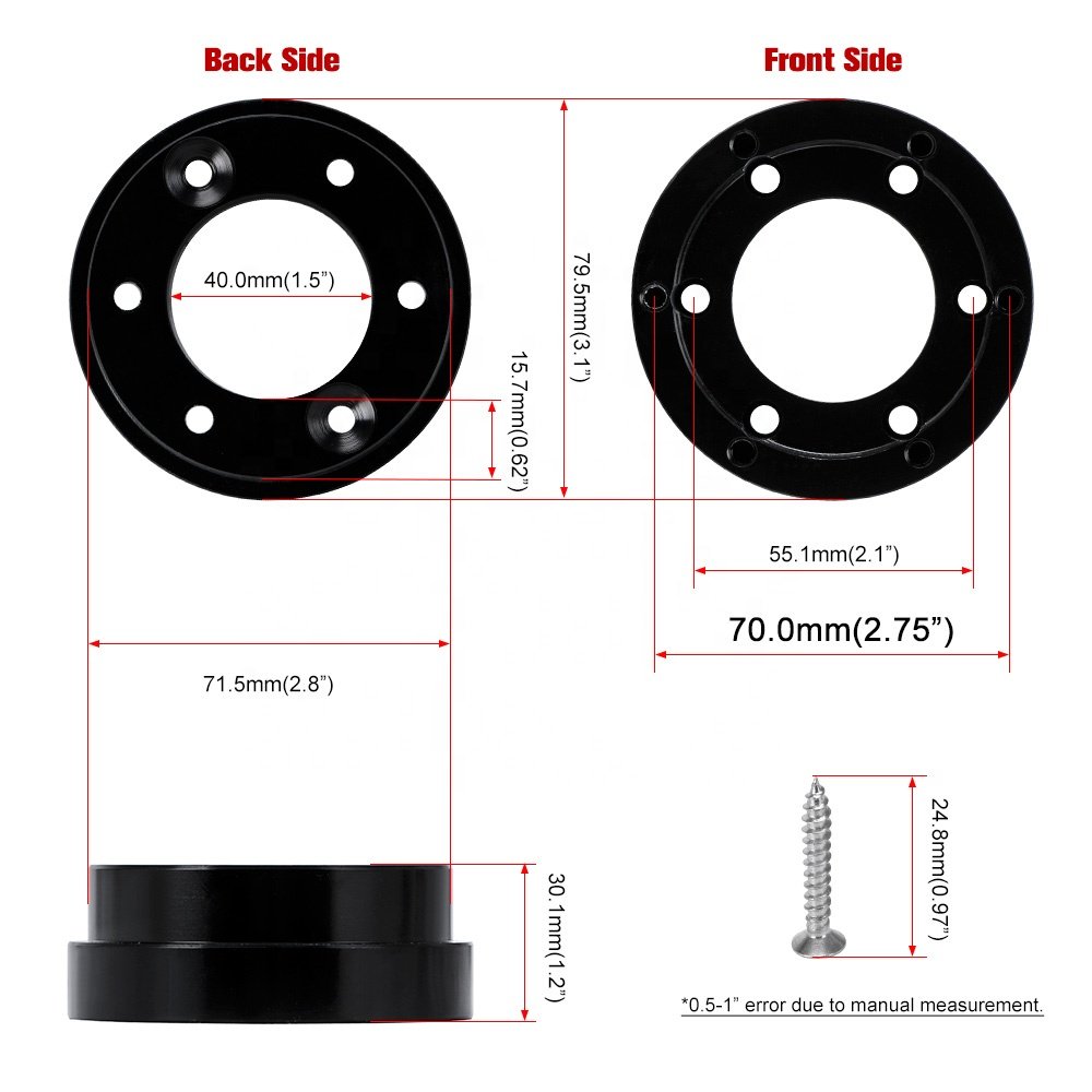 For Logitech G29 G920 G923 13/14inch Steering Wheel Adapter Plate 70mm PCD Racing car game Modification PQY-HUB05BK