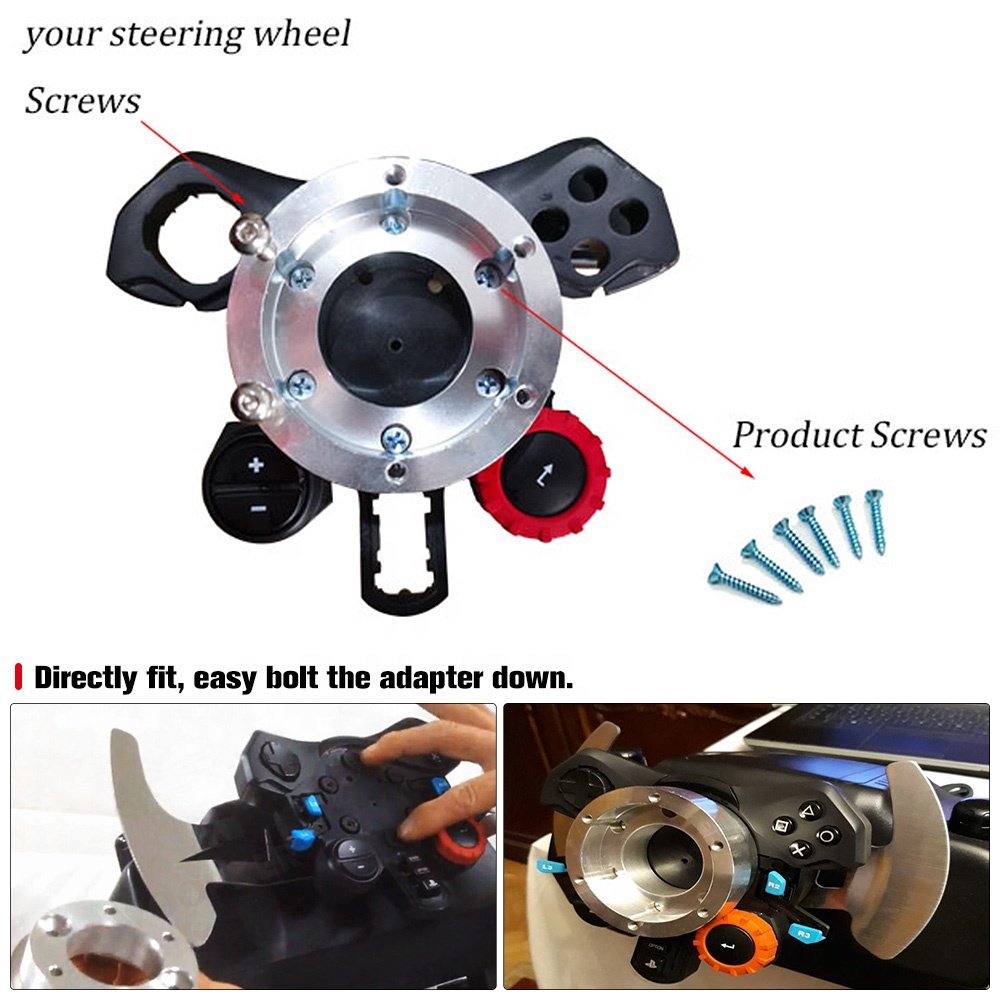 For Logitech G29 G920 G923 13/14inch Steering Wheel Adapter Plate 70mm PCD Racing car game Modification PQY-HUB05BK