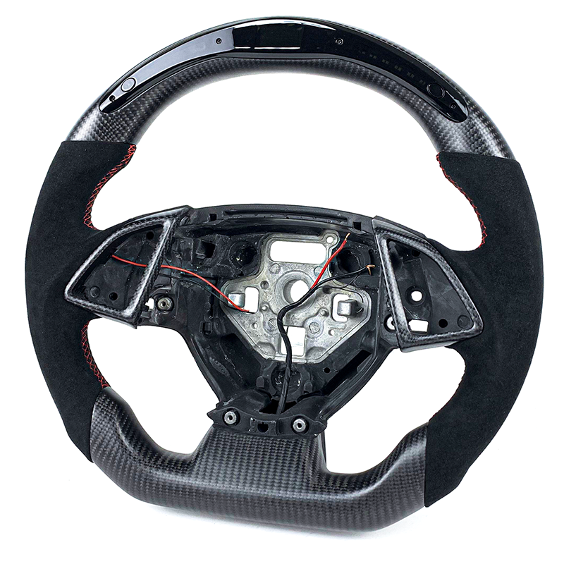 Carbon Fiber Steering Wheel For Chevrolet Corvette C7 z06 2014-2018 Custom Perforated Leather Car Steering Wheel Accessories