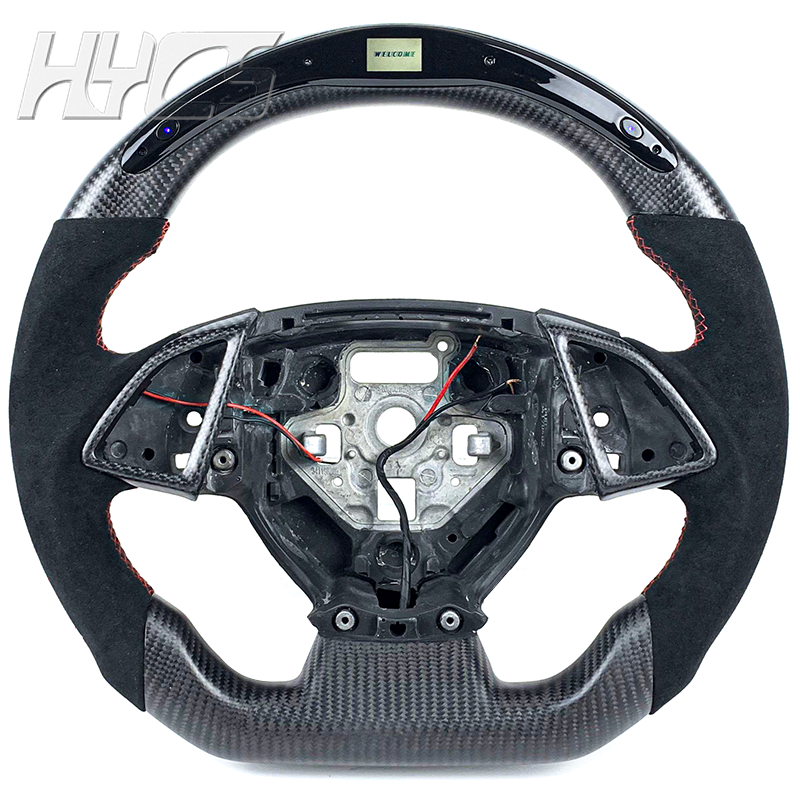 Carbon Fiber Steering Wheel For Chevrolet Corvette C7 z06 2014-2018 Custom Perforated Leather Car Steering Wheel Accessories