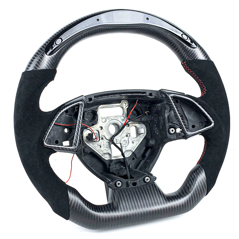 Carbon Fiber Steering Wheel For Chevrolet Corvette C7 z06 2014-2018 Custom Perforated Leather Car Steering Wheel Accessories