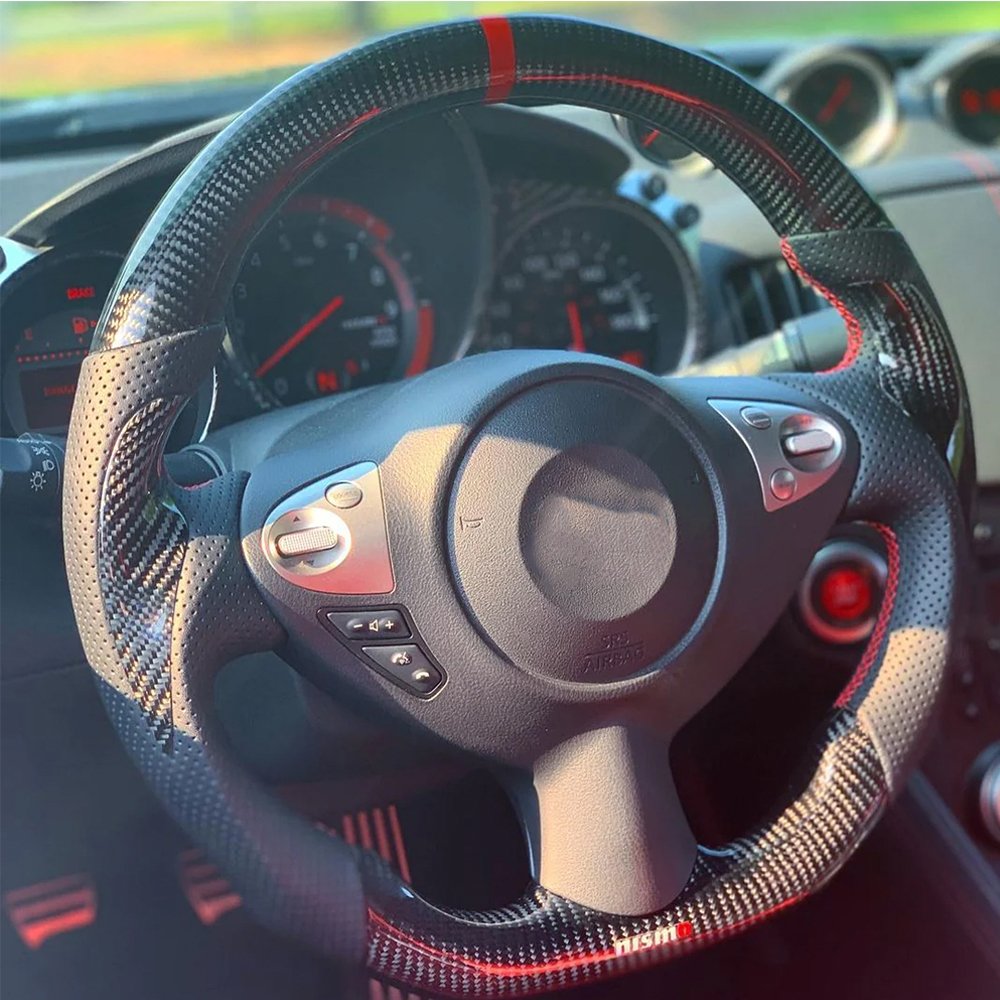 Real Carbon Fiber Car Steering Wheel Fit For Nissan 370z 2008-2020