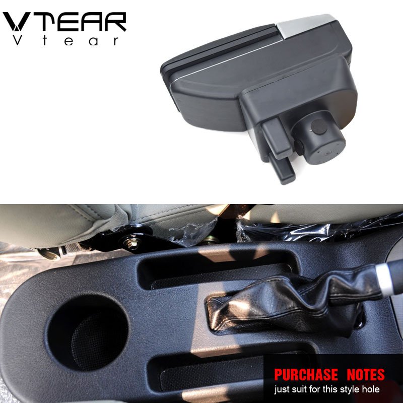Vtear for Geely CK Armrest Leather Central Store Storage Box Red Thread Car-styling Interior ABS Arm Rest Accessories 2005-2015