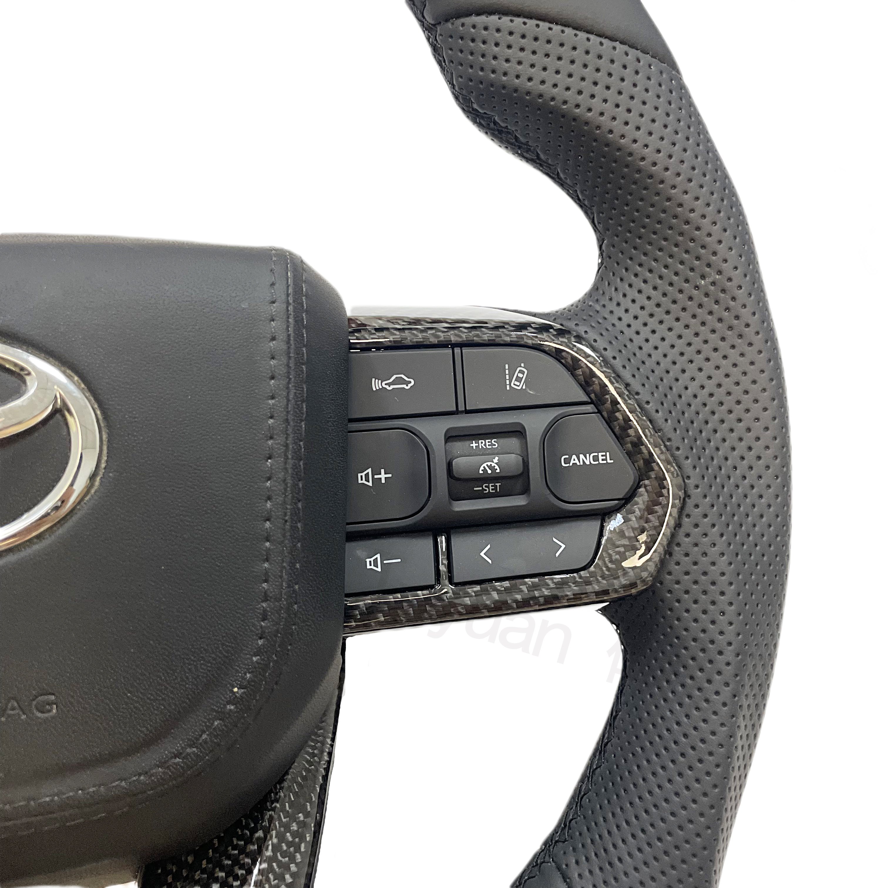 Upgrade LC300 Custom Style Steering Wheel Fit For Toyota LAND CRUISER LC79 LC76 Full Carbon Fiber Steering Wheel