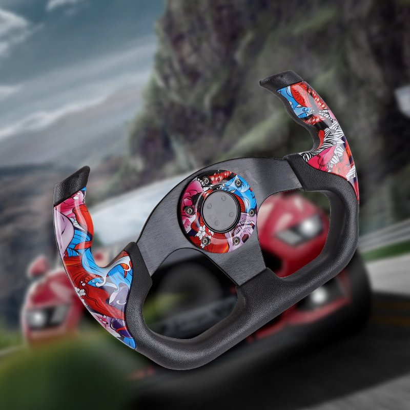 Custom PU Car Steering Wheel Water transfer Steering Wheel FOR Universal