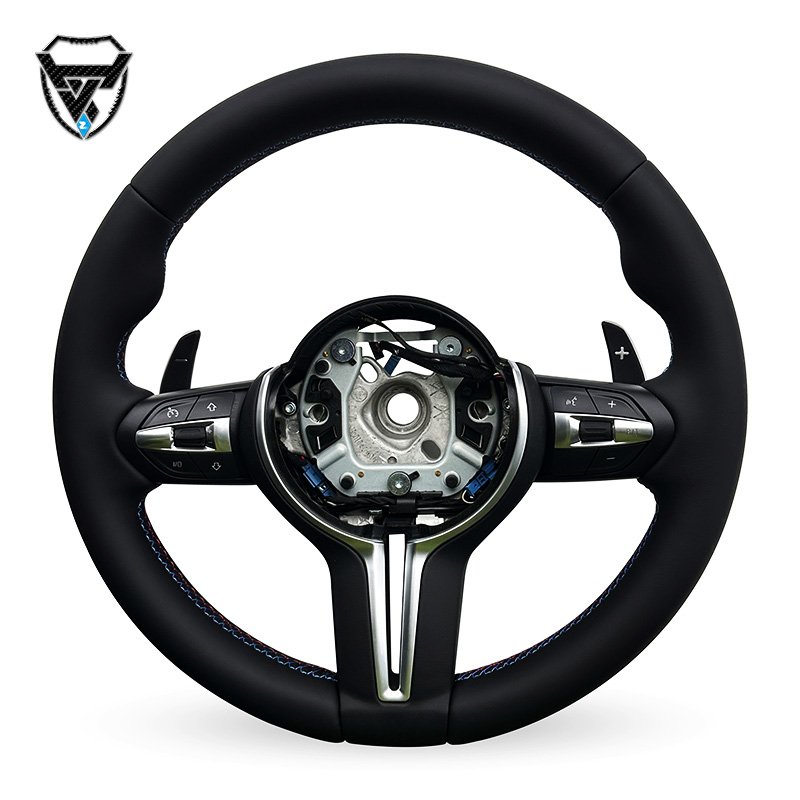 Black leather modified steering wheel for BMW 340i 320i 330i 335i 328i 335i 318i ZC-E46-P1