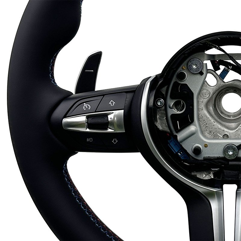 Black leather modified steering wheel for BMW 340i 320i 330i 335i 328i 335i 318i ZC-E46-P1