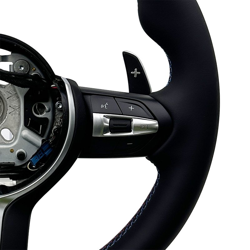 Black leather modified steering wheel for BMW 340i 320i 330i 335i 328i 335i 318i ZC-E46-P1