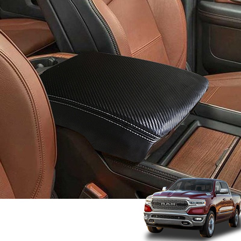 Dodge Ram 18-20 Car Accessories Luxury Leather Armrest Box Cover High Quality Interior Protective Hand Box Kit