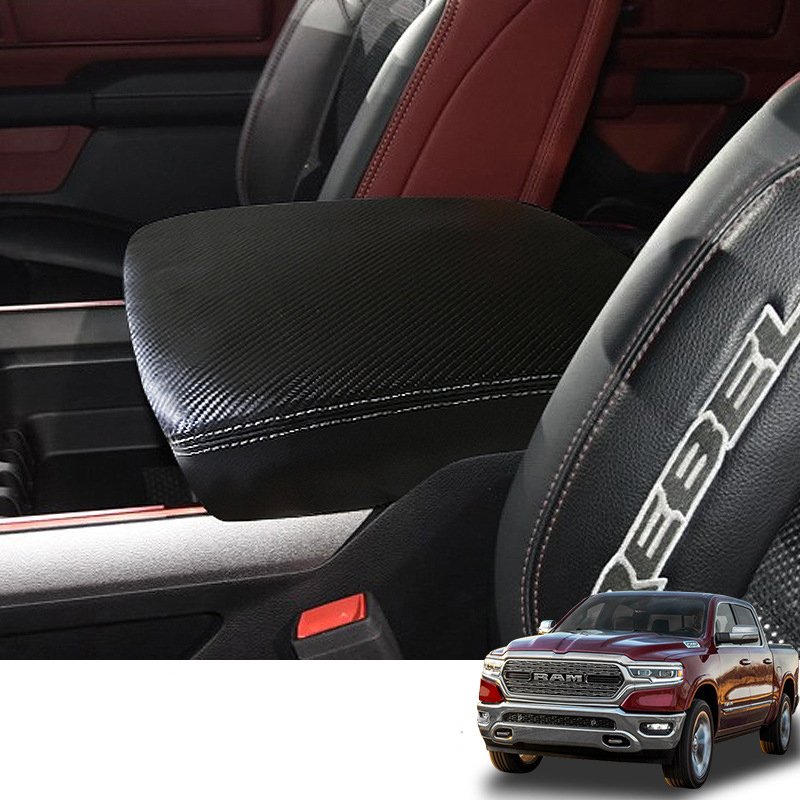 Dodge Ram 18-20 Car Accessories Luxury Leather Armrest Box Cover High Quality Interior Protective Hand Box Kit