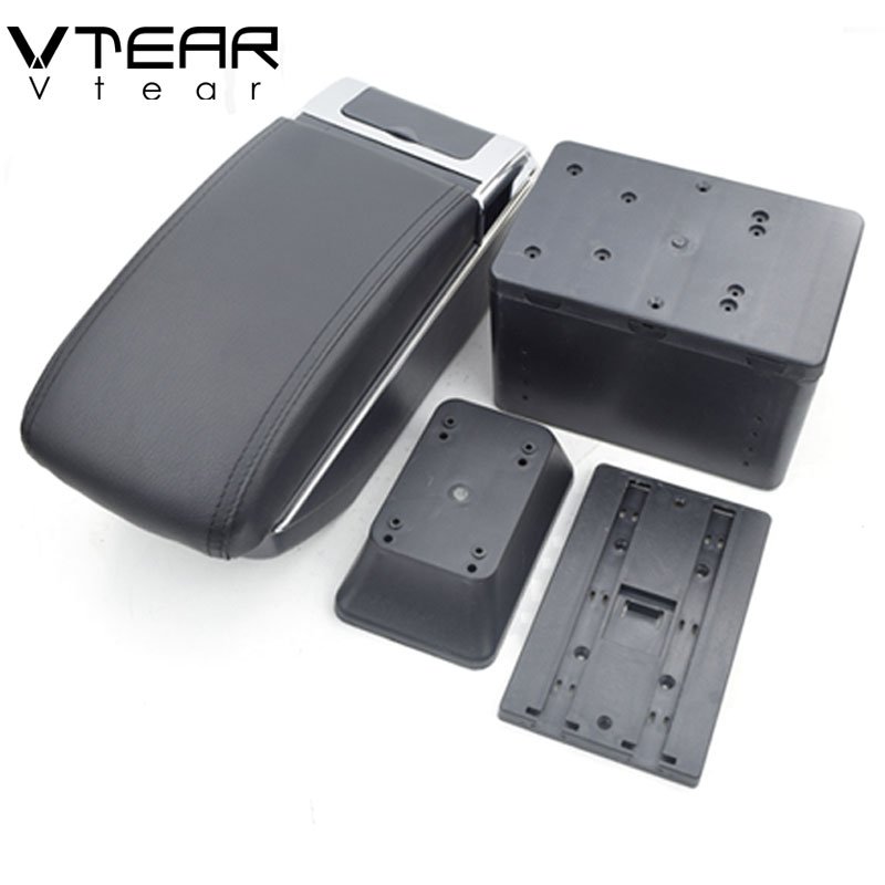 Vtear for Dacia renault Fluence/logan Armrest USB Charging Heighten Double Layer Central Content Storage Box Car Accessories