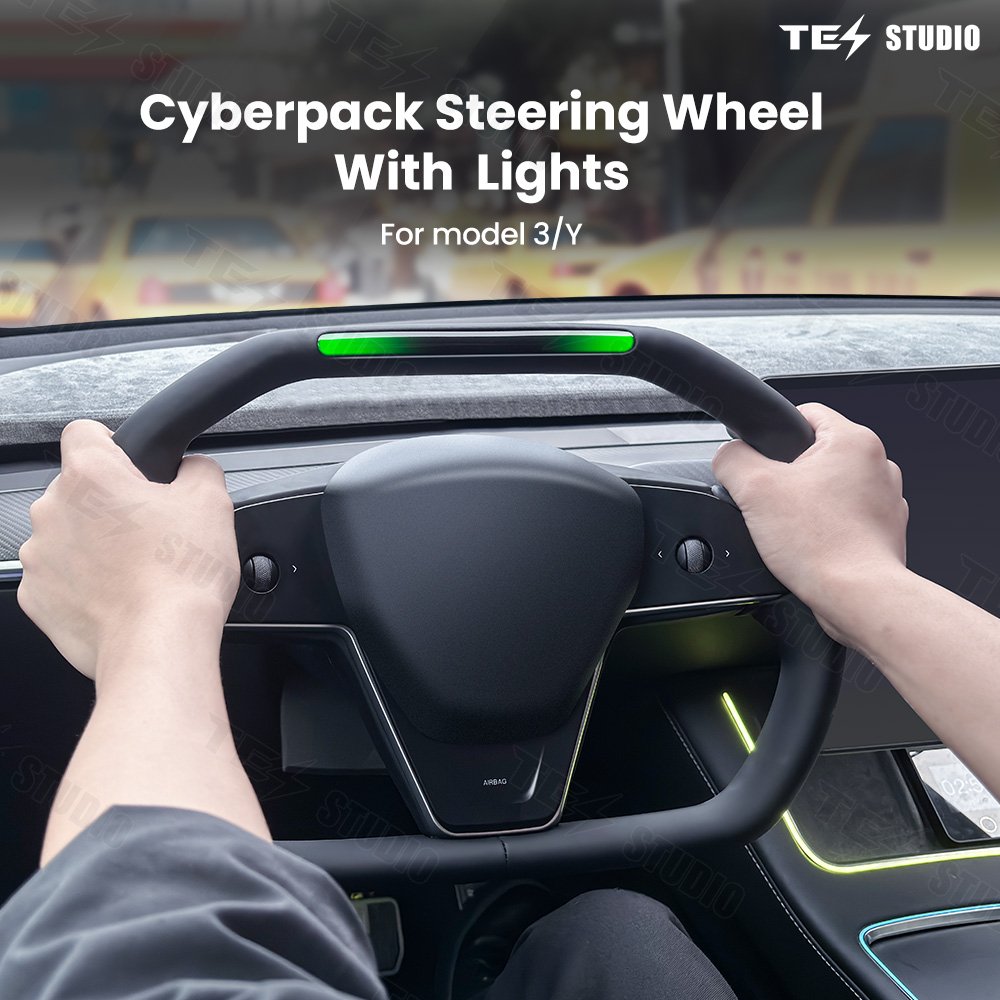 Customized LED Shift Light Car Steering Wheel Fit for Tesla Model 3 and Model Modification Car Accessory