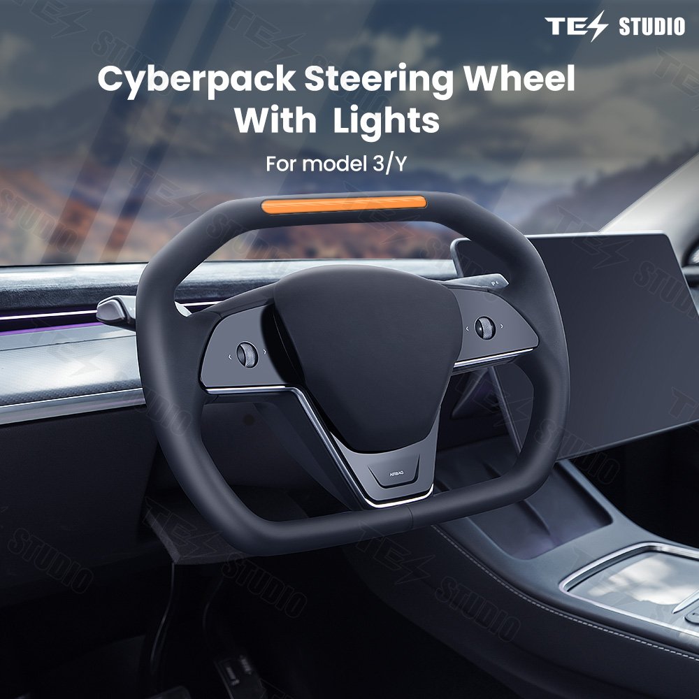 Customized LED Shift Light Car Steering Wheel Fit for Tesla Model 3 and Model Modification Car Accessory