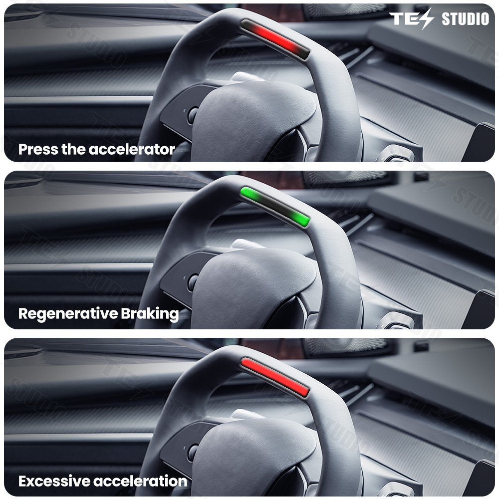 Customized LED Shift Light Car Steering Wheel Fit for Tesla Model 3 and Model Modification Car Accessory
