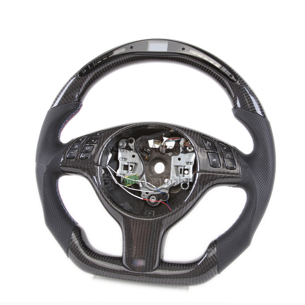 Factory wholesale price Upgrades LED alcantara carbon steering wheel m performance for BMW E46 car steering wheel