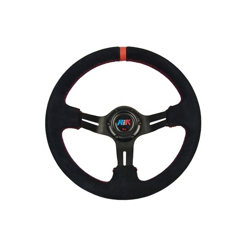 Wholesale superior 85mm dish leather racing car steering wheel