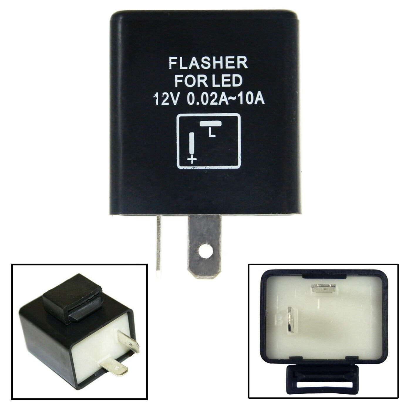 12V 0.02A-10A 2-Pin CF-12 Electronic LED Flasher Relay Fix for Turn Signal Light Fast Hyper Flash