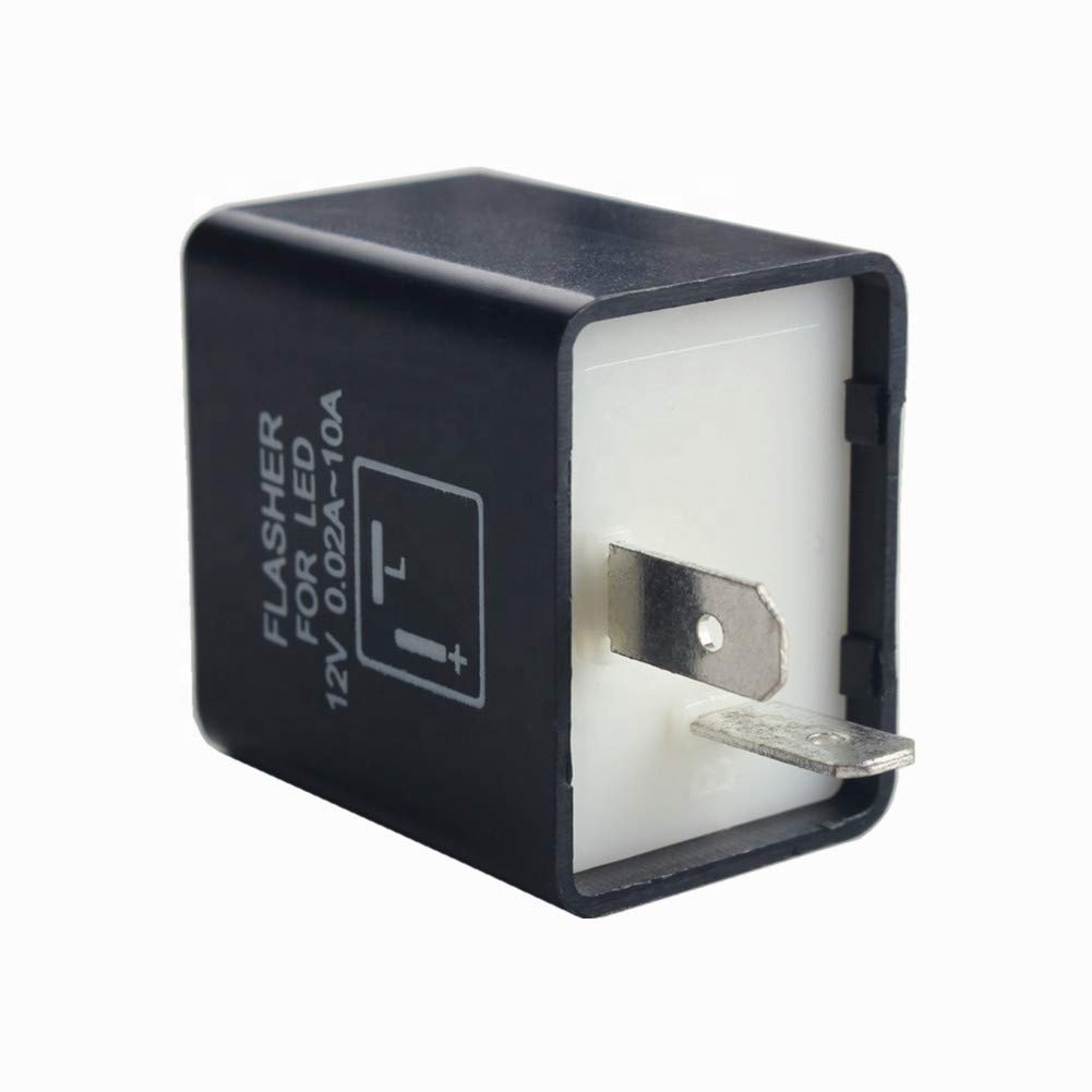 12V 0.02A-10A 2-Pin CF-12 Electronic LED Flasher Relay Fix for Turn Signal Light Fast Hyper Flash