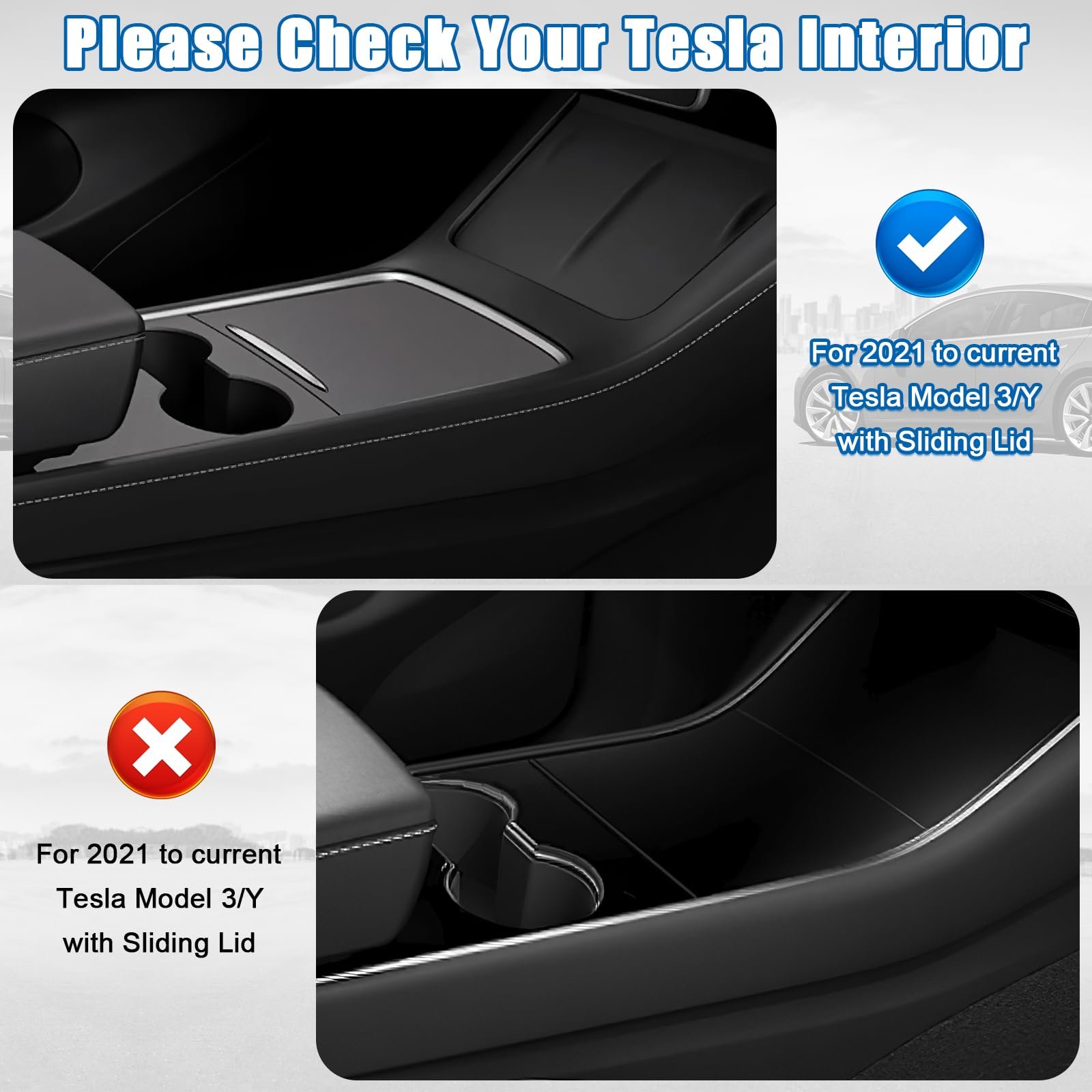 New Version Armrest Hidden Drawer Storage Box Center Console Organizer Tray Carbon for Tesla Model 3 Model Y 2023-2021