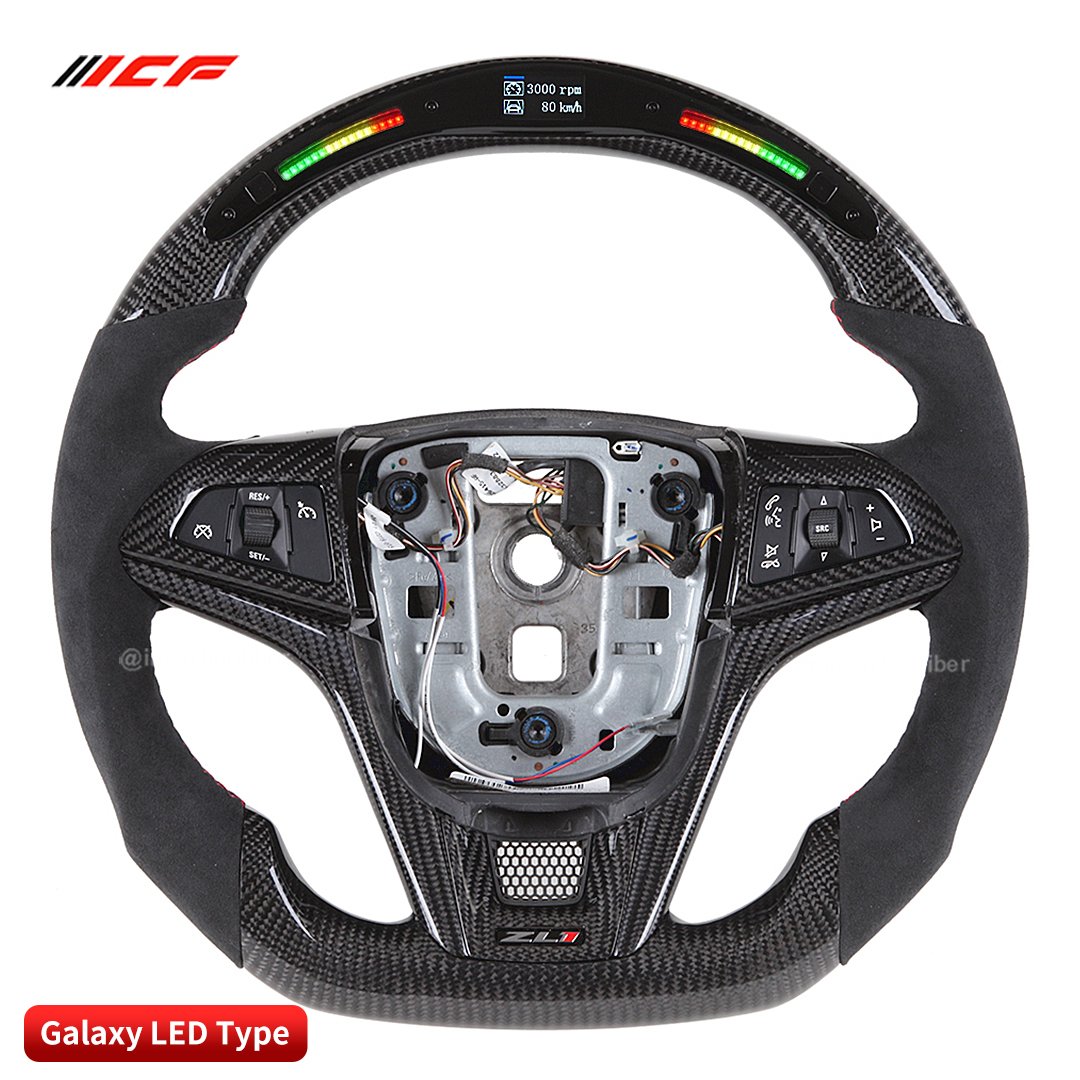 100% Real Carbon Fiber LED Steering Wheel for Chevrolet C6 C7 C8 Silverado GMC Cruze Camaro