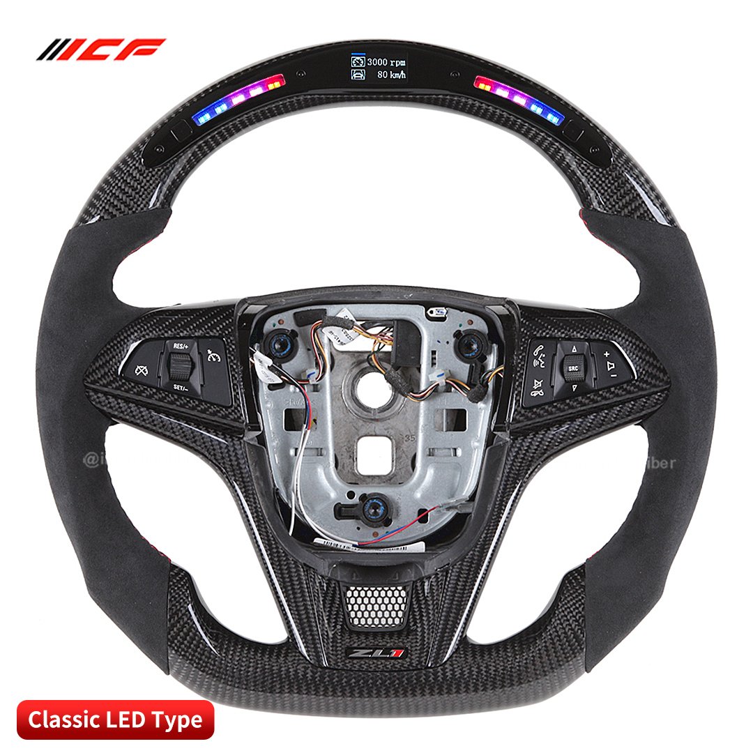 100% Real Carbon Fiber LED Steering Wheel for Chevrolet C6 C7 C8 Silverado GMC Cruze Camaro