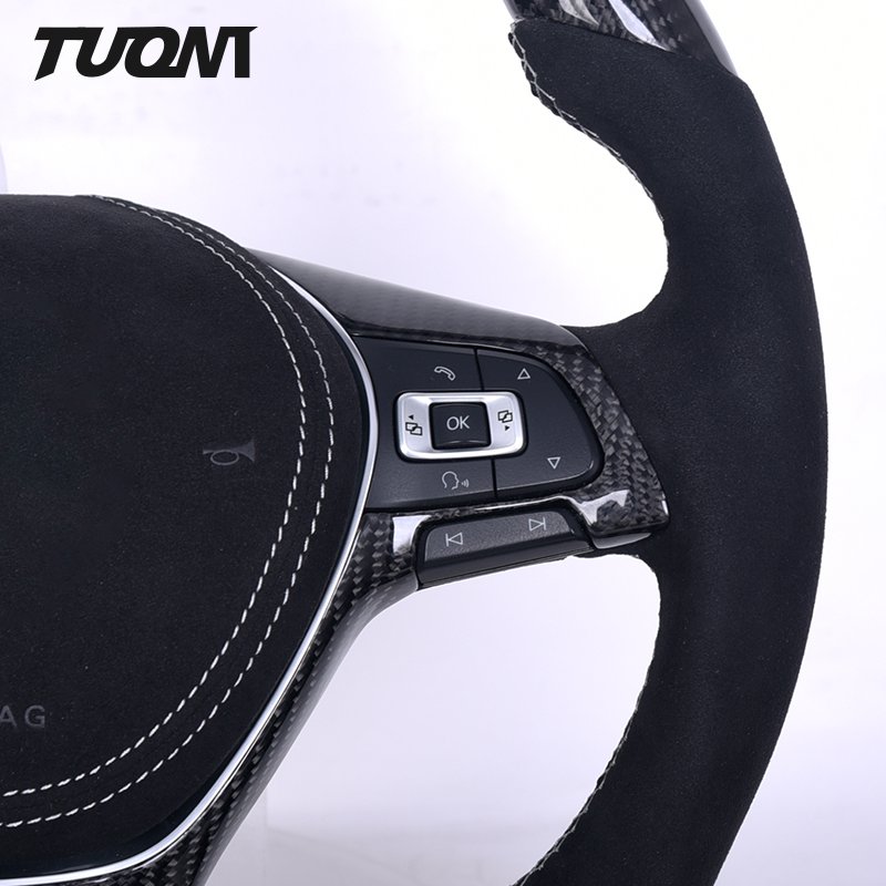 High Performance 100% Real Carbon Fiber Steering Wheel Fit For VW MK7 Lamando Scirocco