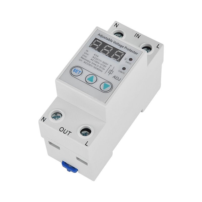 63A 230V Din Rail Adjustable Over Under Voltage Protective Protector Relay protection Digital Electric Voltage Protector