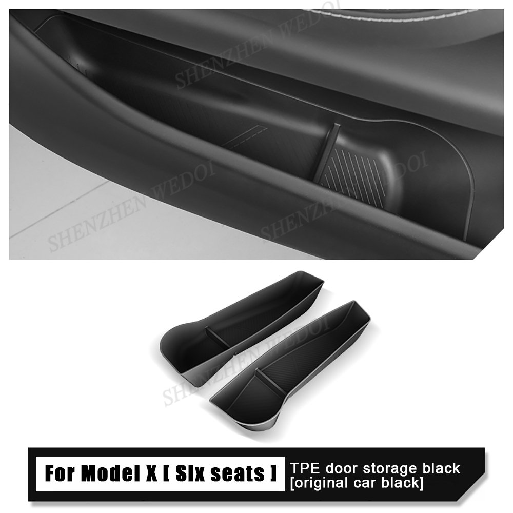 Car Accessories Passenger 2024 Door Protector Side Storage Box for Tesla Model X Front and Rear Door Slot Pocket