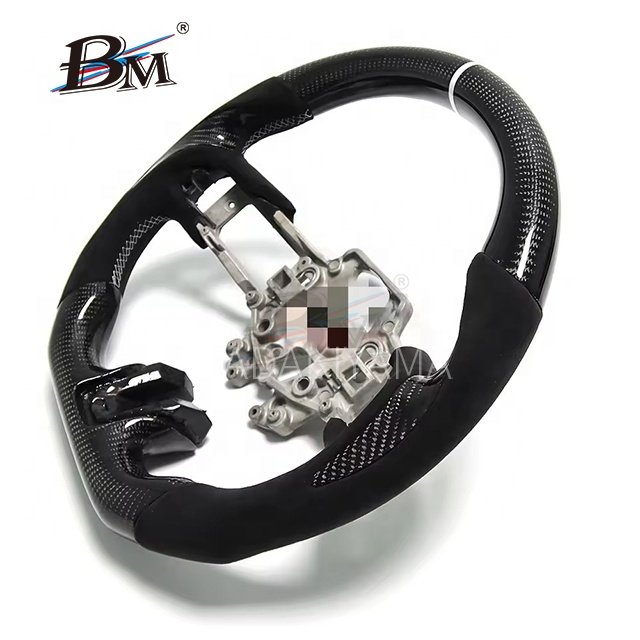 Sport Luxury Style For Ford Mustang Glossy Carbon-Fiber Steering Wheel 2018 2019 2020 2021 2022 Interior Automobile Accessory