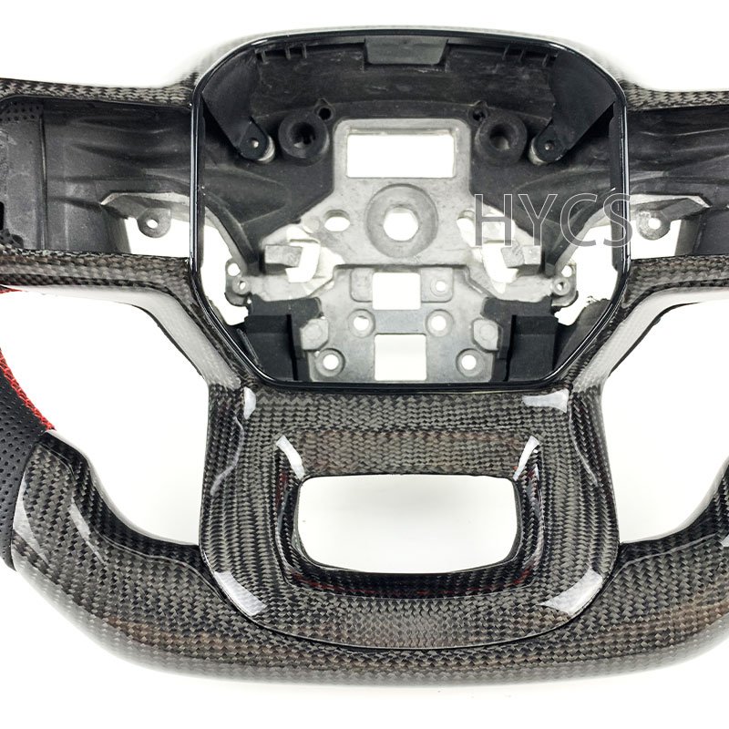 Car interior accessories real carbon fiber steering wheel for Ford Raptor F150 F250 F350