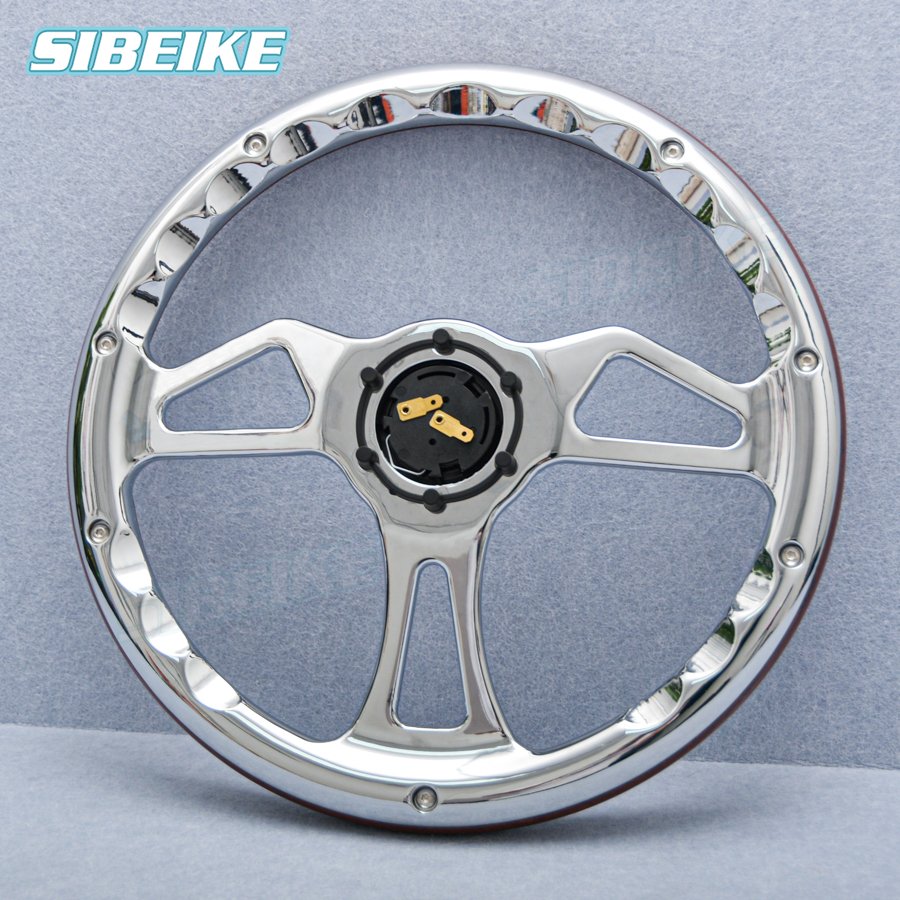 350mm Vintage Sports Steering Wheel Universal SIBEIKE Wood Film Truck Car Steering Wheel