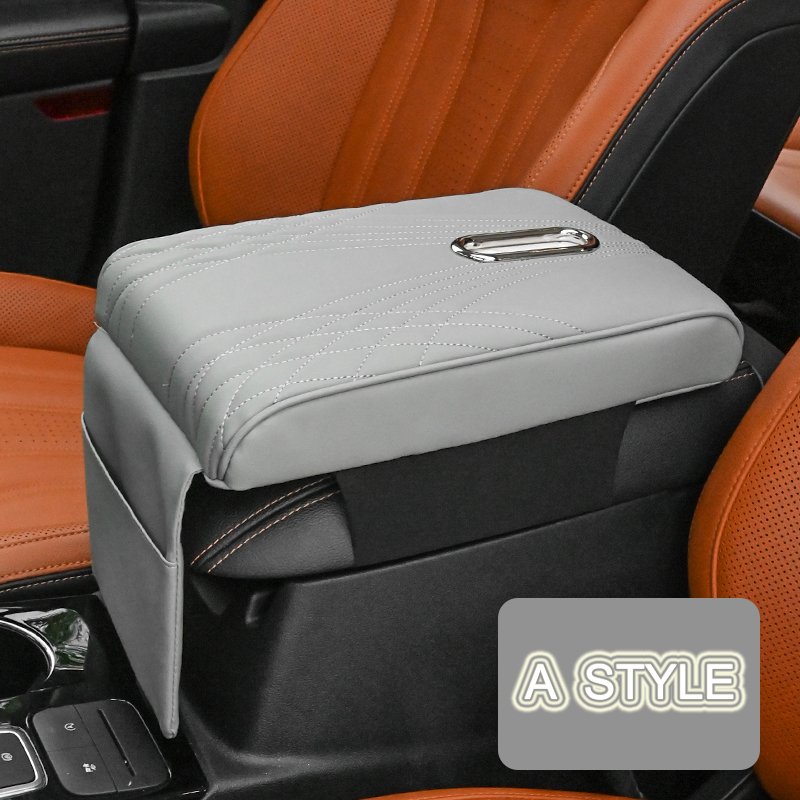 Car Armrest Box Cushion Universal Comfortable Driving Leather Car Center Armrest Pad with Storage Bag