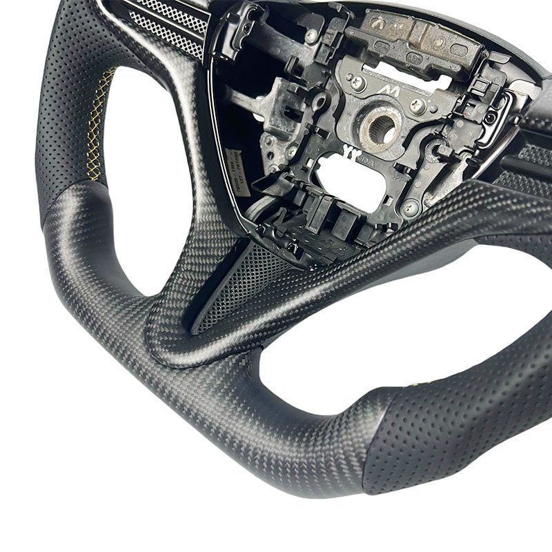 Customized sports car steering wheel matte carbon fiber For Honda FIT2 GE8 Leather carbon fiber steering wheel