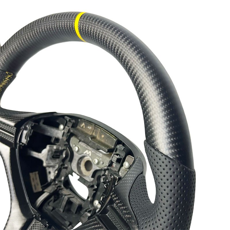 Customized sports car steering wheel matte carbon fiber For Honda FIT2 GE8 Leather carbon fiber steering wheel
