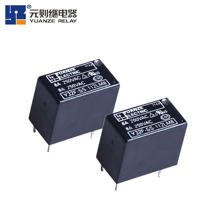 Yuanze Y32F 8A Mini Power Relay Micro Electromagnetic Rele Epoxy PCB Board HF32F SPST 4pin Relay Teko OJ 5V 12VDC 8A 0.2w Black