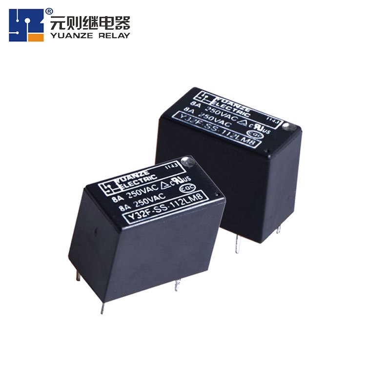 Yuanze Y32F 8A Mini Power Relay Micro Electromagnetic Rele Epoxy PCB Board HF32F SPST 4pin Relay Teko OJ 5V 12VDC 8A 0.2w Black
