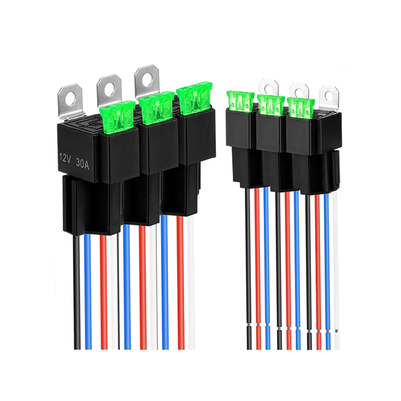 12V/24V Fuse Relay Switch Harness Set 4/5 Pin SPST Automotive Electrical Relays with Heavy Duty 14 AWG Wires
