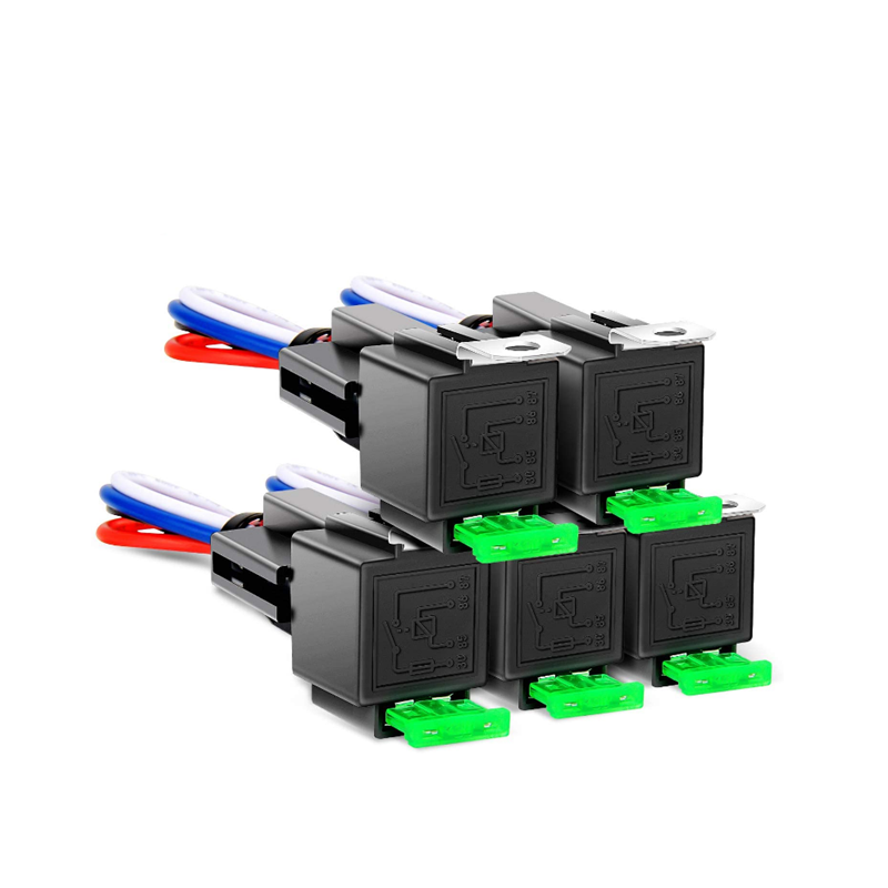 12V/24V Fuse Relay Switch Harness Set 4/5 Pin SPST Automotive Electrical Relays with Heavy Duty 14 AWG Wires