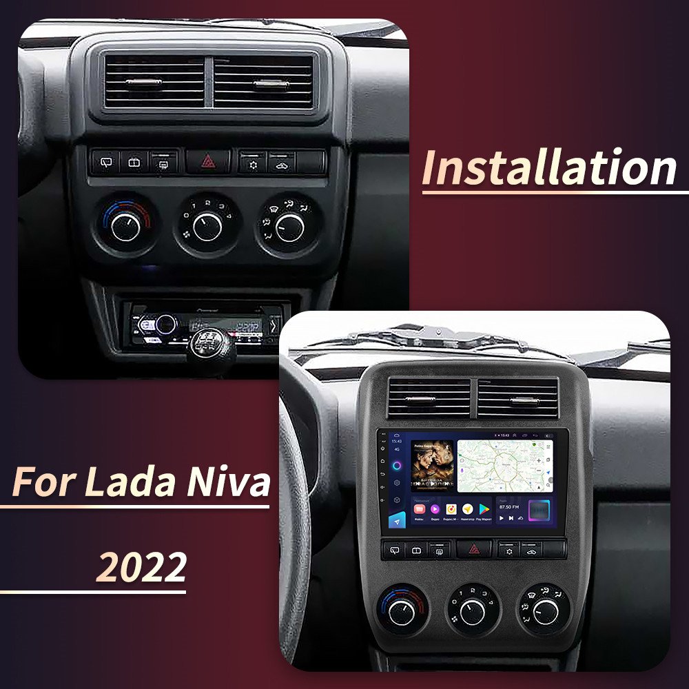 Icreative 2din For Lada Niva 2022+ Android 10.0 Car Radio Multimedia Video Player 8G 128G QLED Navigation GPS CarPlay DSP RDS