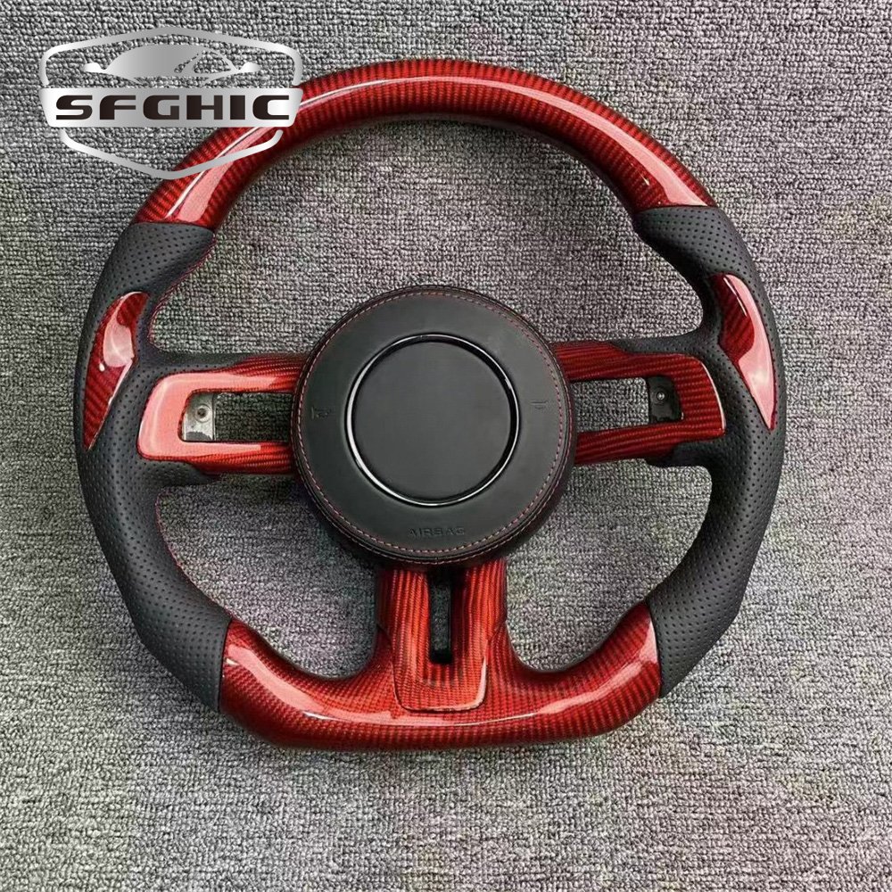 Customized LED Car Steering Wheel For Ford Mustang GT Shelby 2015-2023 Carbon Fiber Turning Steering Wheel Car Accessories
