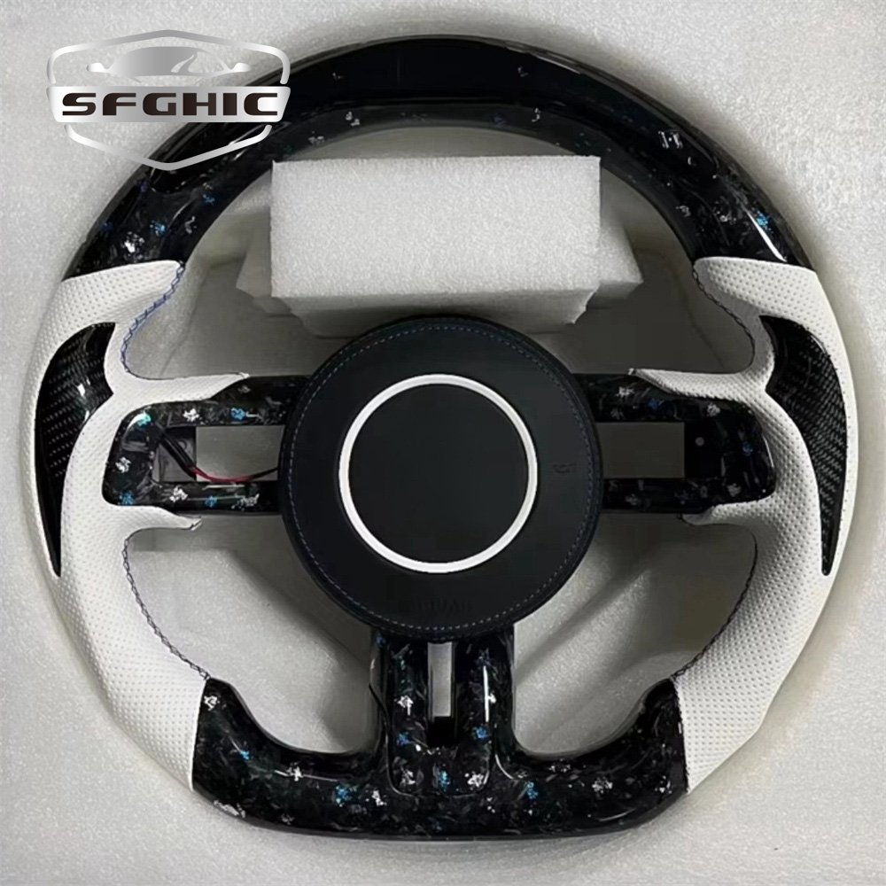 Customized LED Car Steering Wheel For Ford Mustang GT Shelby 2015-2023 Carbon Fiber Turning Steering Wheel Car Accessories