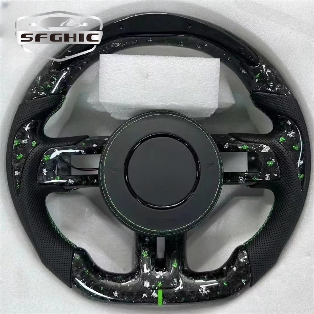 Customized LED Car Steering Wheel For Ford Mustang GT Shelby 2015-2023 Carbon Fiber Turning Steering Wheel Car Accessories