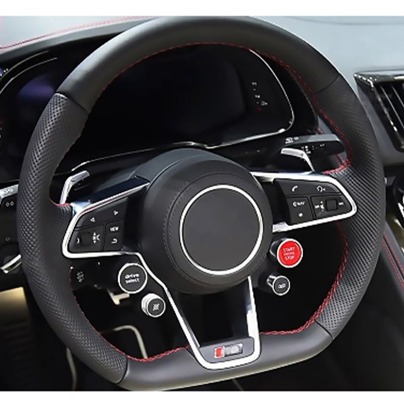 Sport Wheel Racing Wheel Flat leather perforated leather Car Steering Wheel For All Audi R8 All Series