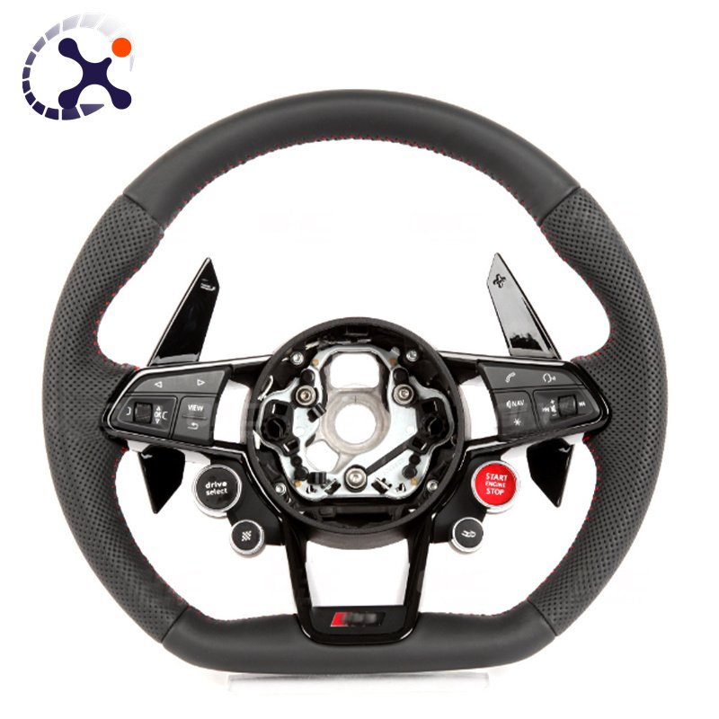 Sport Wheel Racing Wheel Flat leather perforated leather Car Steering Wheel For All Audi R8 All Series